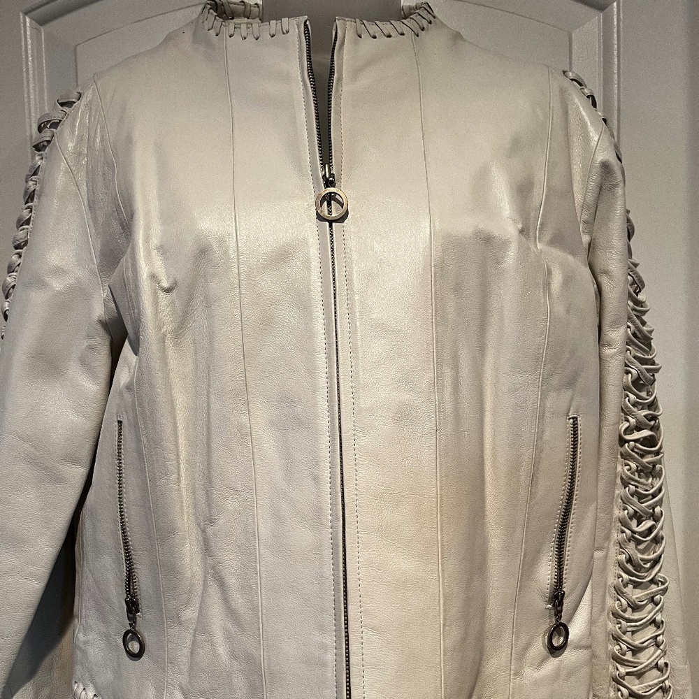 White Moto Jacket